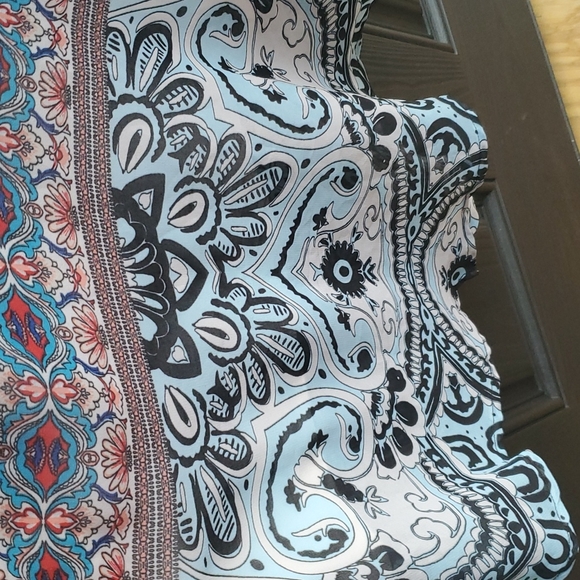 New Directions Boho Cold Shoulder Ditsy Floral Slipon Dress S Very Sheer… - Picture 13 of 17